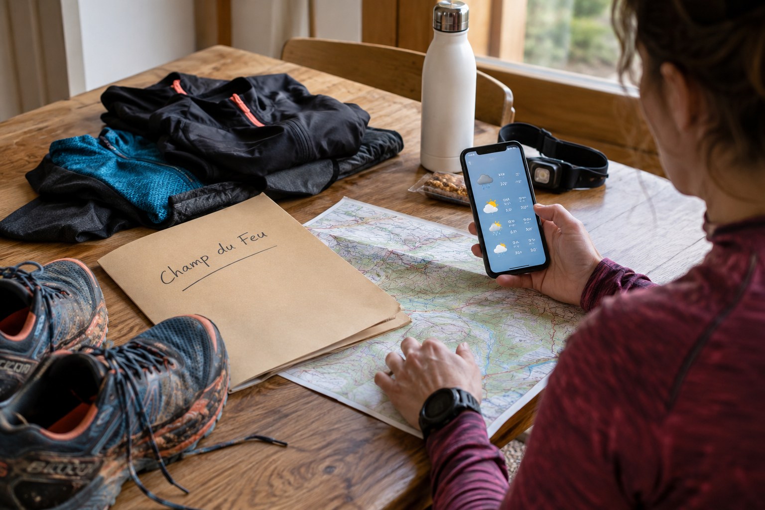 Weather and access planning materials for Champ du Feu.
